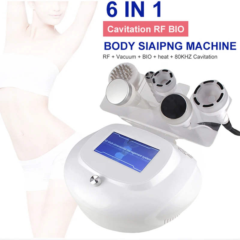 Cavitation Machine 6 in 1 Vacuum 80K Body Sculpting Molding Massage Equipment Fat Cellulite Remove Facial Lifting Home Appliance