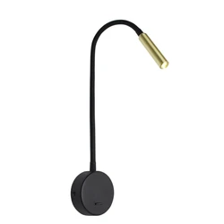 Topoch Gooseneck Bedside Lamp - 3W LED Push Switch, Adjustable Reading Light, Wall Sconce with Indirect Luminaire, AC100-240V