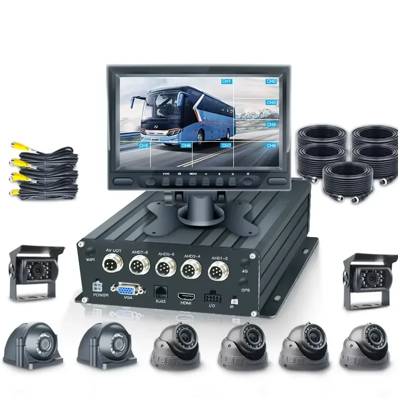 Universal 360 Car Camera Kit Universal Car Play Screen Truck Car Bus Lorry Video Recorder,disk+dual Card Storage OEM Accepted