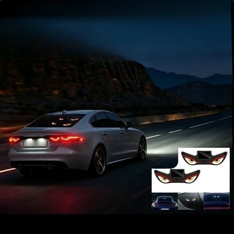 Automotive LED Wireless Solar Devil's Eye Triangle Window Suction Cup Decorative Light Interior LED Atmosphere Light Wireless