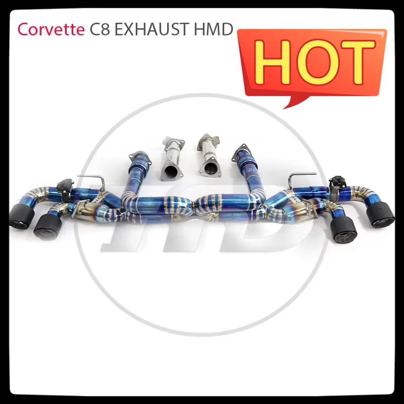 HMD Titanium Exhaust System Performance Catback For Chevrolet Corvette C8 Valve Muffler With X Racing Pipe