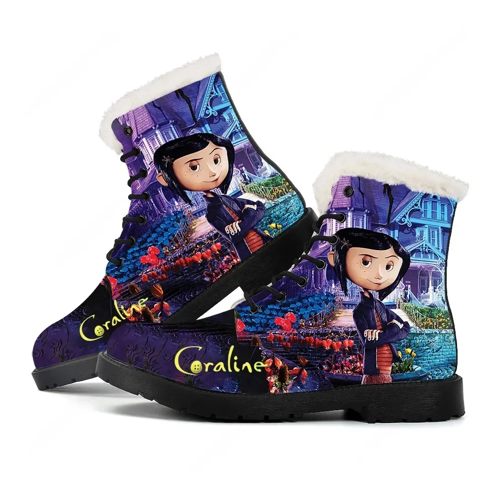 

Популярные плюшевые ботинки в стиле аниме/мультфильма «Коралина» (ужасы), унисекс, для подростков, повседневные, уличные, легкие, высокого качества