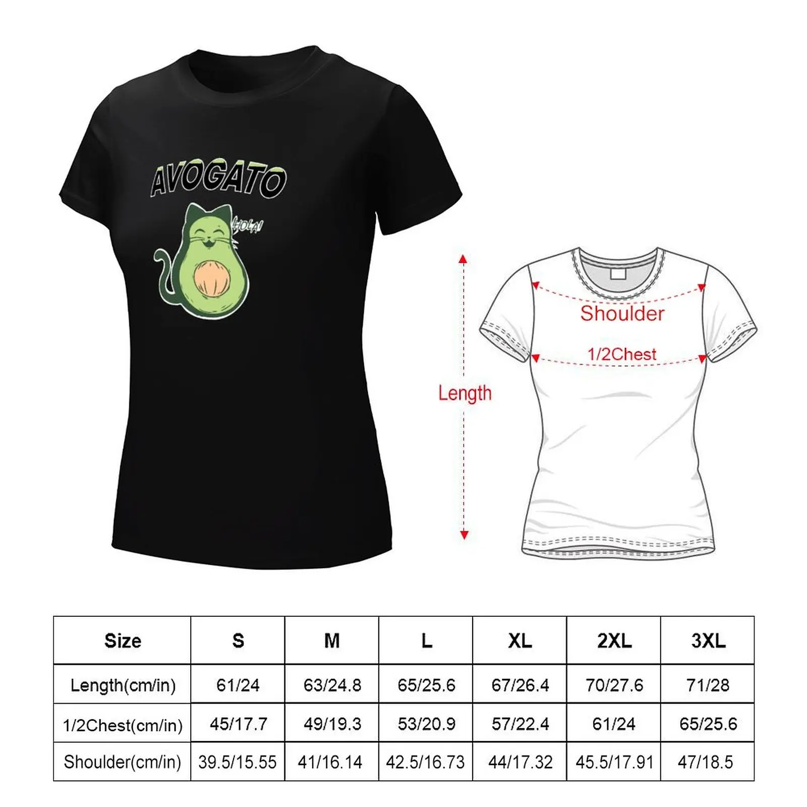 Avocado-Catvocado T-Shirt übergroße Dame Kleidung Bluse weiße T-Shirts für Frauen