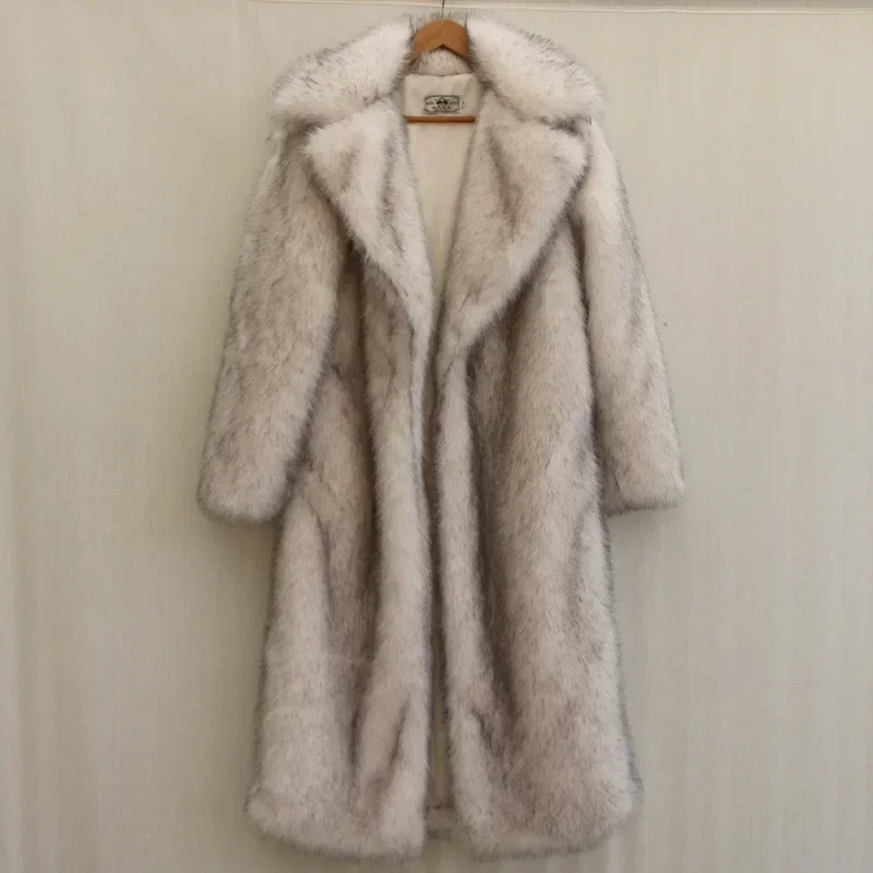 Cappotto lungo in pelliccia sintetica da uomo Autunno Inverno Giacca da uomo grande Cappotto Abbigliamento da uomo Cappotto caldo spesso Giacche calde con cappuccio Cappotti maxi