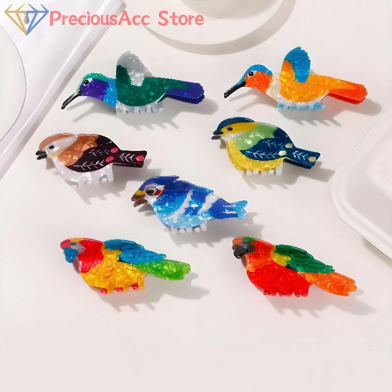 1PC PVC かわいい鳥グラブクリップカラフルなヘアピンサメクリップ髪女性アクセサリーファッションガールヘアクロー