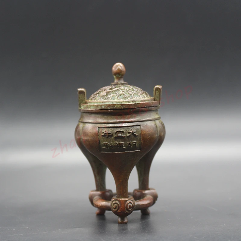 High foot censer with cover, exquisite  Home Furnishing  Ornaments, old objects