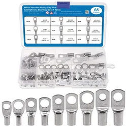 ELECTRAPICK 65pcs Boxed SC6-SC25 Sets Wire Eyelets Ring Tinned Peeps Terminal Battery Cable Shoes High Strength Kits