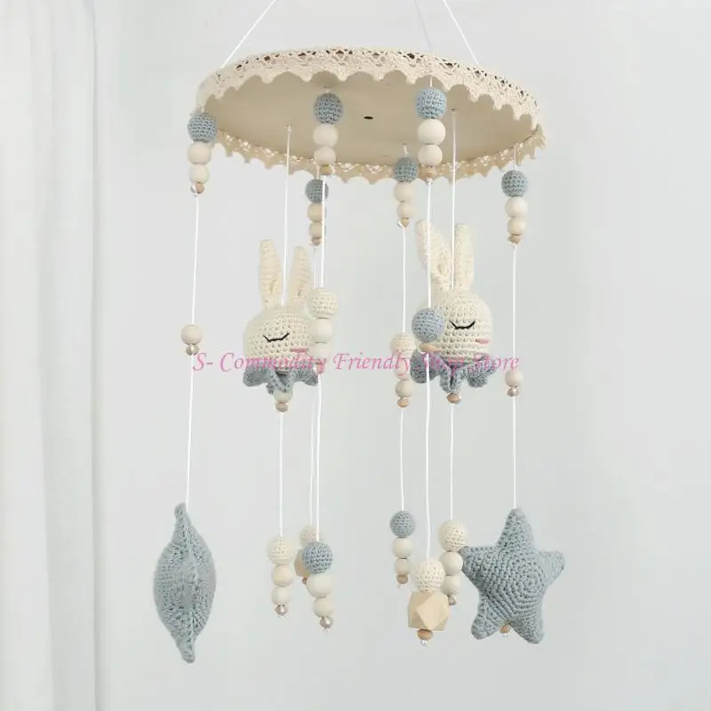 85AE Giường Đồ Chơi Trẻ Đồ Chơi Lục Lạc Cho Trẻ Sơ Sinh Đồ Chơi Cũi Động Bằng Gỗ Cho Bé