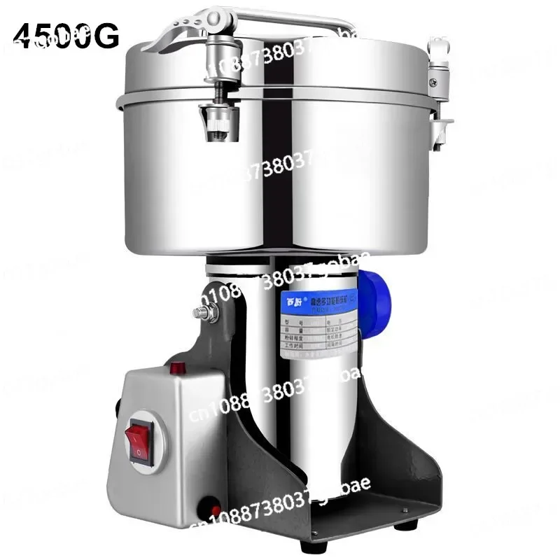 

4500G 4500W Coffee Grinder 430 Stainless Steel Commercial Medicine Flour Powder Crusher High Speed Intelligent