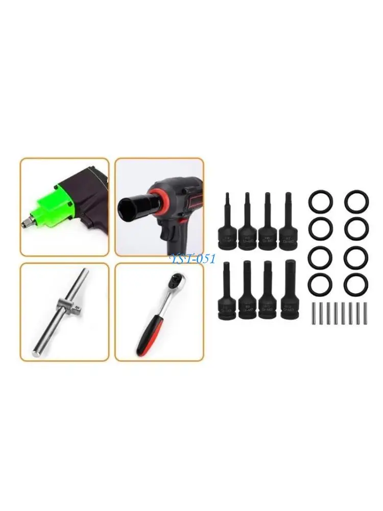 

E15A 8Pcs Metric Socket Impact Wrench Socket Head Adapter Spanners Converters