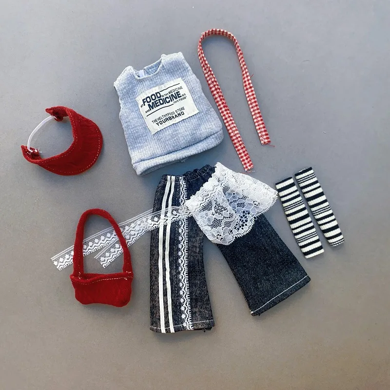 One Set of 1/6 Doll's Clothes Casual Skirt Pants Hoodie Set Fit To 30cm Bjd Doll Dress Up Accessories for Children Gift