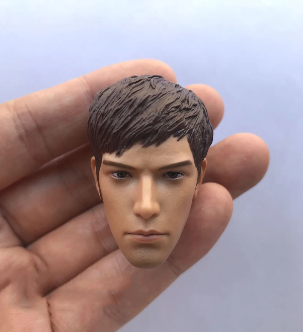 Große Verkäufe 1/6 Männlichen Lightspeed Junge Heiligen Mönch Mit Haar Handsome Guy Kopf Carving Skulptur Für 12 zoll Action-figuren