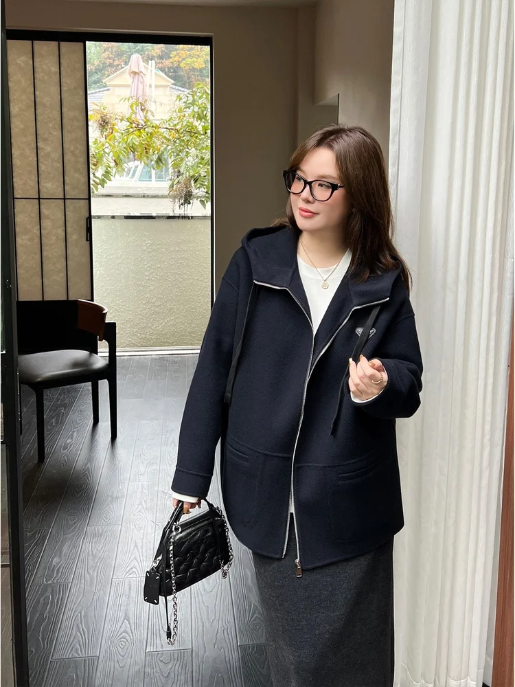 

JiJi Private Collection Wool And Yak Hair Blend Large Size Women's Hoodie Sle Sweater Coat Warm Thi Winter Outerwear