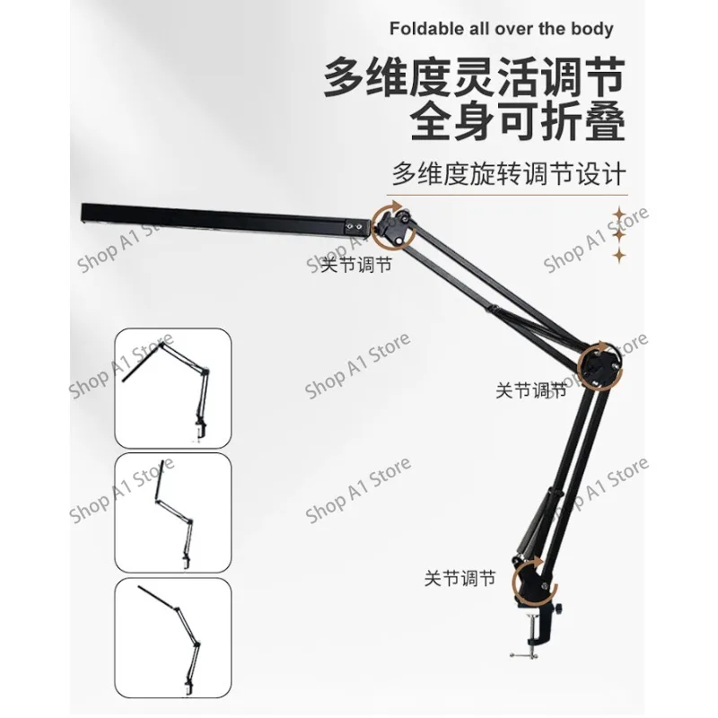 Long Arm Clip-on Folding Eye Caring Desk Lamp, Student Learning Light for Reading Writing Painting Design