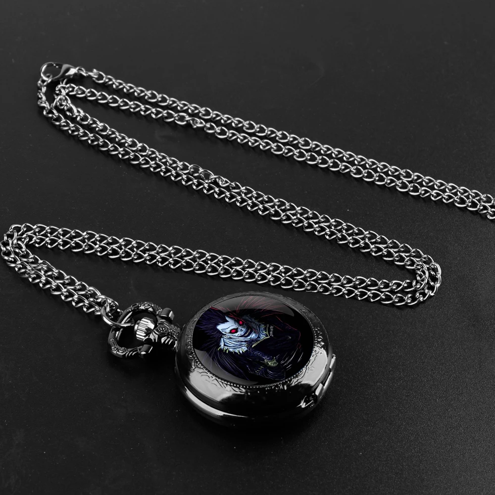 Anime Death Note Figure Ryuk Ryuuku Rem Fashion Arabic Numerals Quartz Pocket Watch Necklace Pendant Chain Mens Women Gift