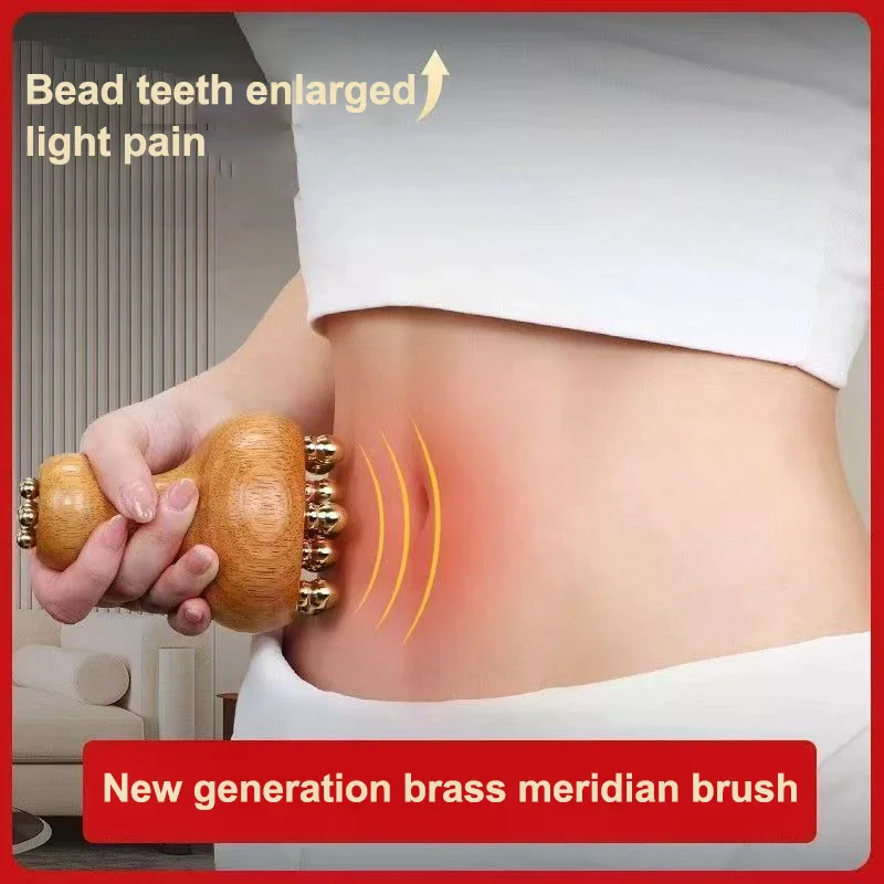 يده النحاس والخشب أدوات العلاج الفطر التصريف اللمفاوي مدلك الزناد نقطة جهاز تدليك لشكل الجسم الأنسجة العميقة #3