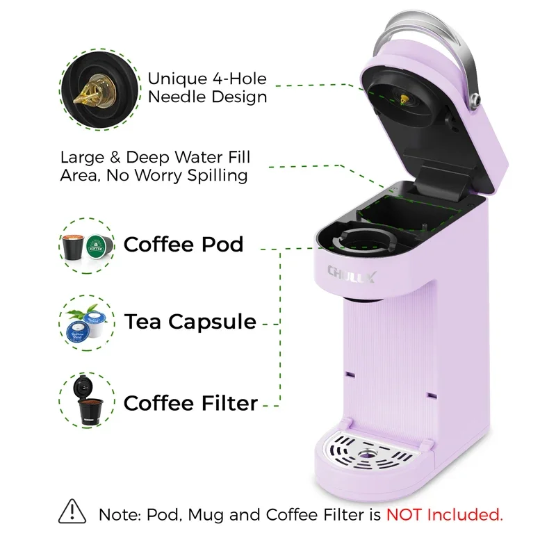 Máquina de café cápsula Kcup americana para uso doméstico em hotéis, com uma única xícara que pode preparar automaticamente café e chá