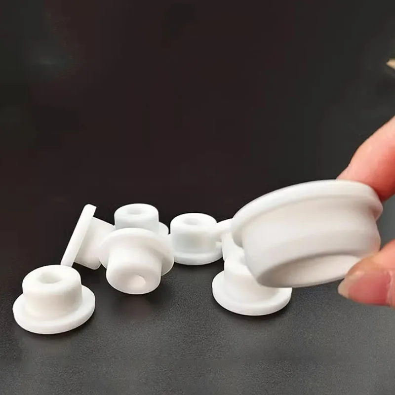 White Silicone Rubber Seal Hole Plugs Hollow Blanking End Cap T Type Stopper Dustproof Plug Pipe Inserts  6.8-51.3mm