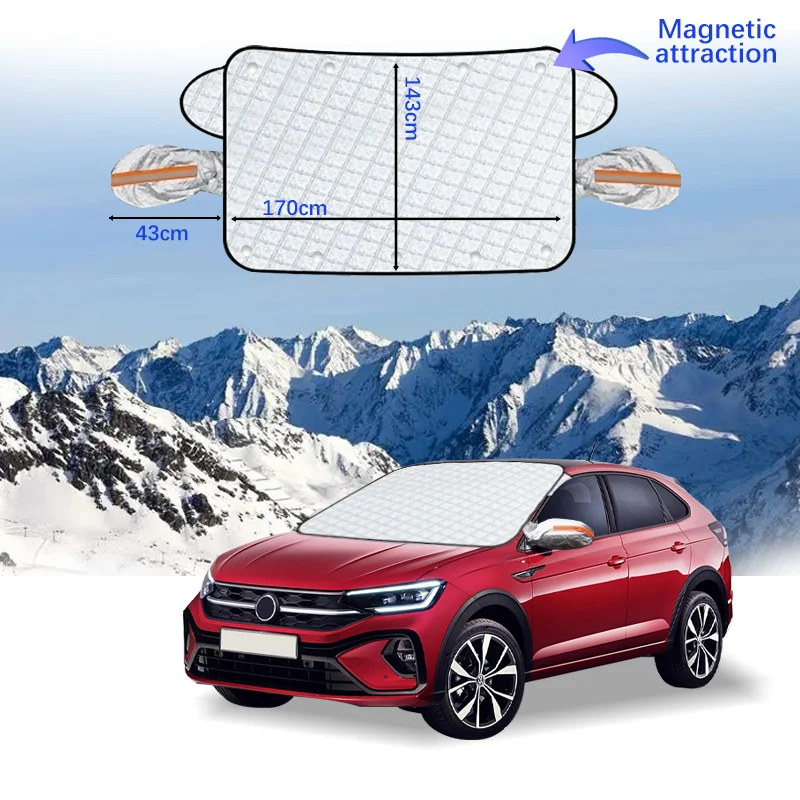 폭스바겐 타이고 겨울용 자동차 외부 액세서리, 스노우 실드 쉐이드, 전면 윈드 실드, 방수 아이스 프로스트 햇빛가리개 커버