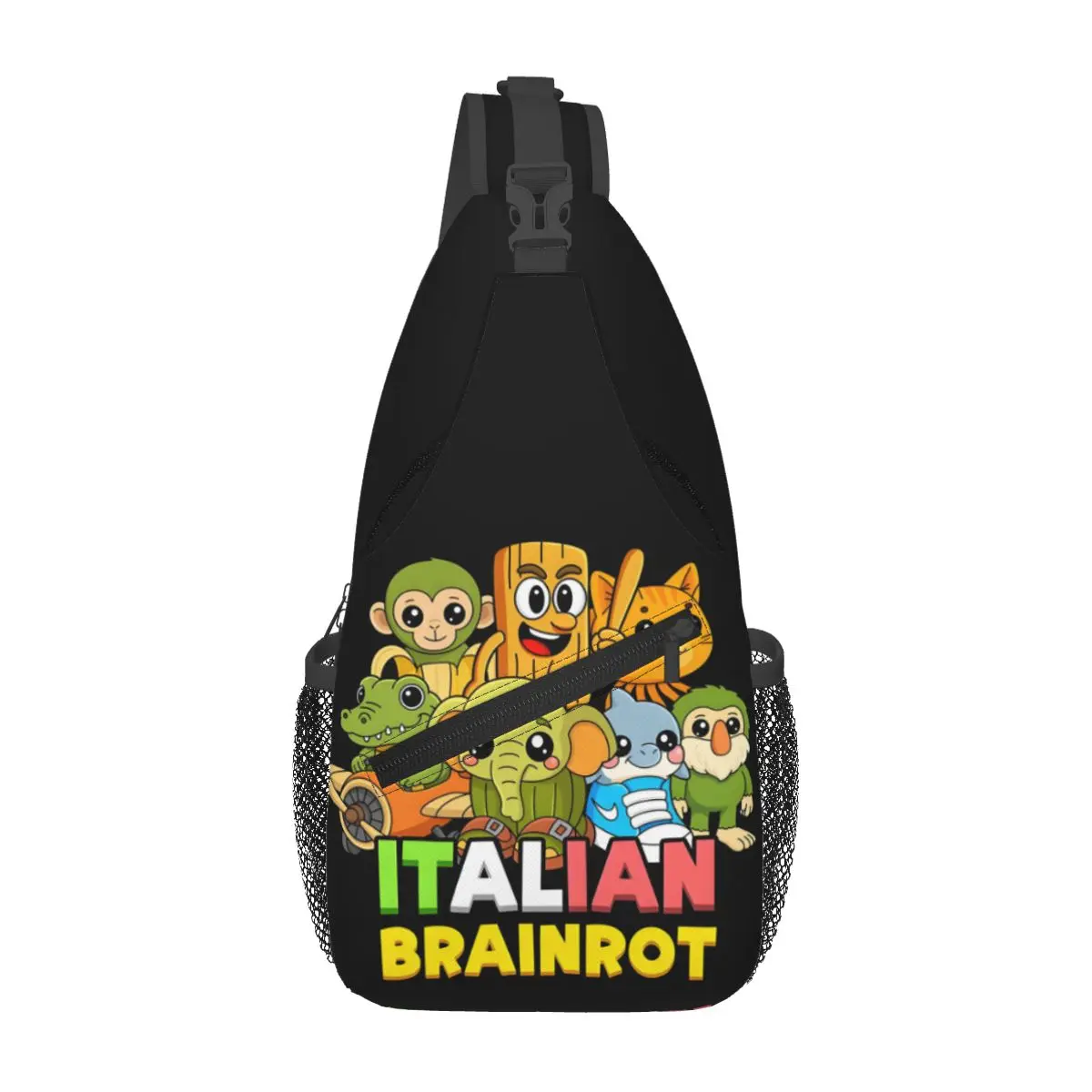 

Custom Italian Brainrot Shoulder Backpack Women Men Casual Shoulder Chest Bag for For Traveling Hiking Animals Cartoon Sling Bag
