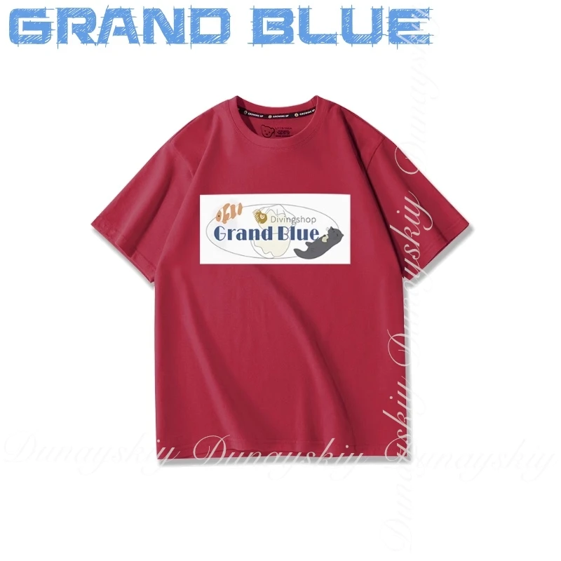 GrandBlue Anime The Same Cos 반팔 티셔츠 다이빙 샵 주변 여름 옷 10 스타일 코스프레 의상 애니메이션 싱글