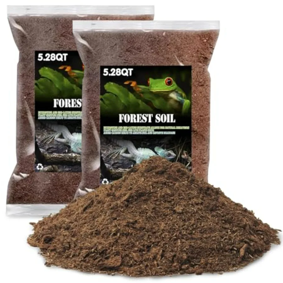 

2 Pcs Reptile Substrate Burrowing Tortoise Bedding for Habitat Bearded Dragon Enclosure Topsoil Terrarium Substrate for Snake T