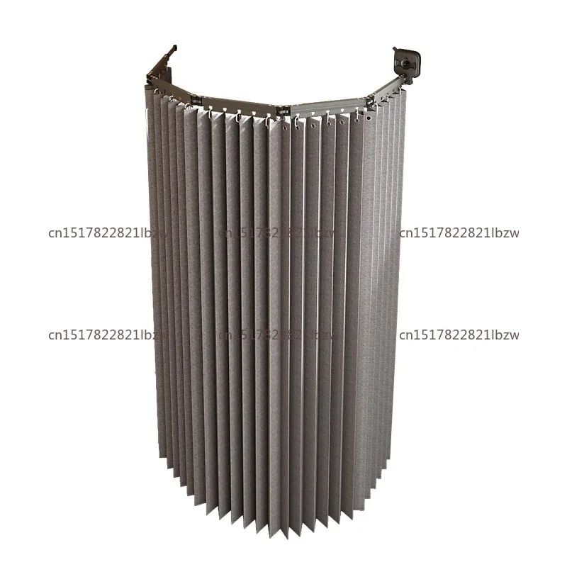 Shower curtain folding bathroom partition curtain invisible non-perforated curtain rod toilet dry and wet separation
