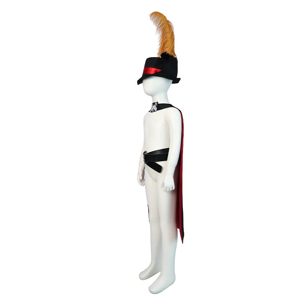 Anime Cartoon Puss To Boots Cosplay Cat Swordsman Hat Cloak Belt Set Costume Fantasia Costume Kids Children Halloween Party Suit image 3