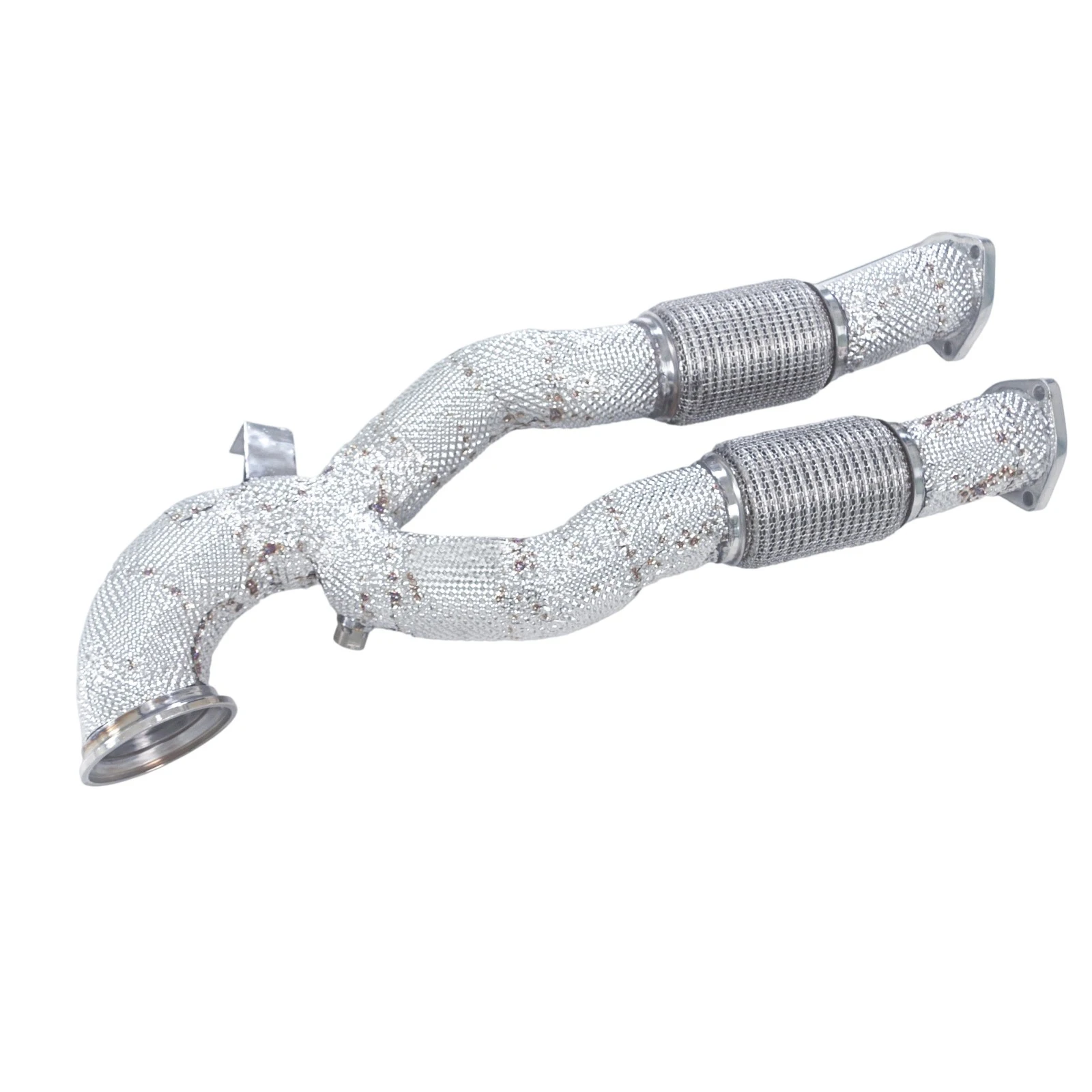 Downpipe tanpa katalis GFC untuk Audi RS3 2.5T 2018, Tanpa pipa katalitik. Downpipe mobil terbuat dari baja tahan karat 304