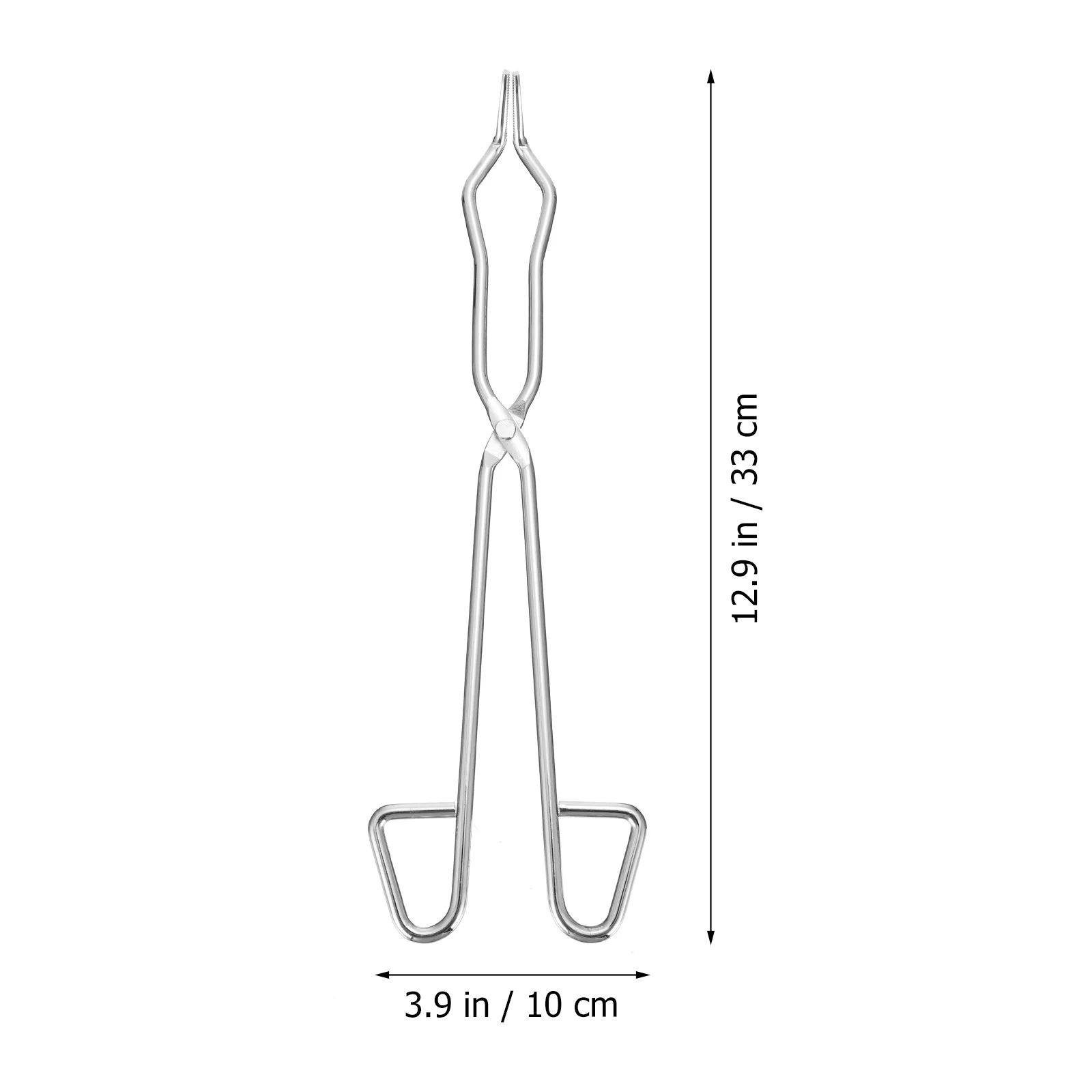 1 قطعة الفولاذ المقاوم للصدأ بوتقة المشبك 350 مللي متر الفضة مقاومة للتآكل مختبر قارورة المشبك لمختبر العلوم الفصول الدراسية كوب #6