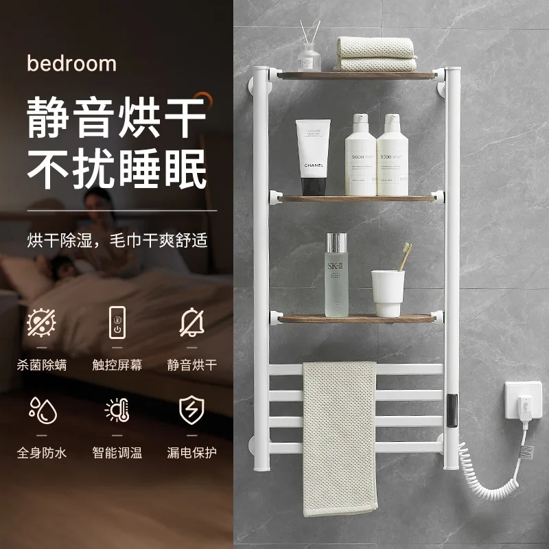 رف مناشف كهربائي لمشاهير الإنترنت، رف تجفيف الحمام، تحكم ذكي في درجة الحرارة، منشفة تسخين معلقة على الحائط
