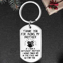 Cute Brother Gifts Keychain pendant Big Little Brother key chain Thank You For Being My Brother