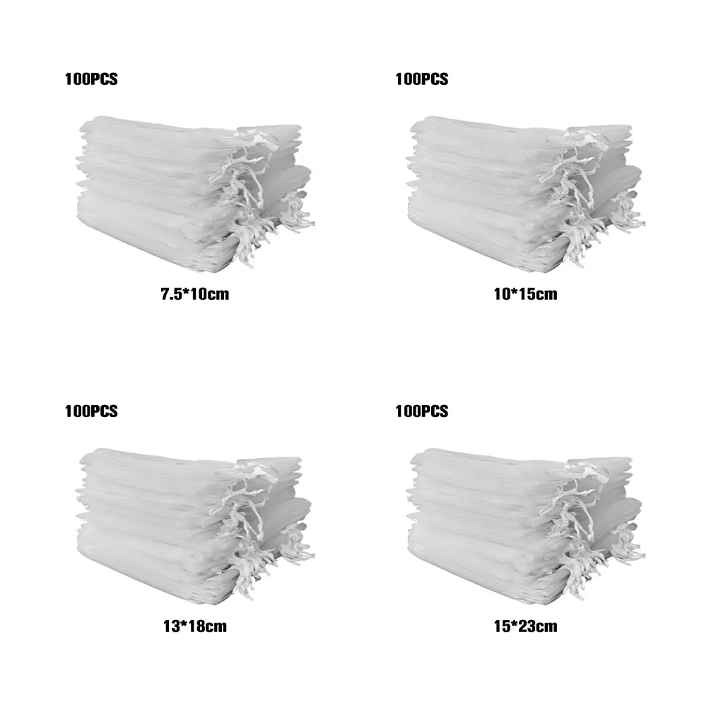 100pcs Cloth Enjoy Biting-Free Fruits Premium Pearl Yarn Bags With Tie Ends And Is Breathable And Transparent Fruit Bag