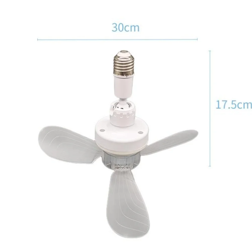 Detachable Ceiling Fan with E27 Screw Mouth Household Electric Fan Silent Operation Three Blade Design for Bedroom and Study Use