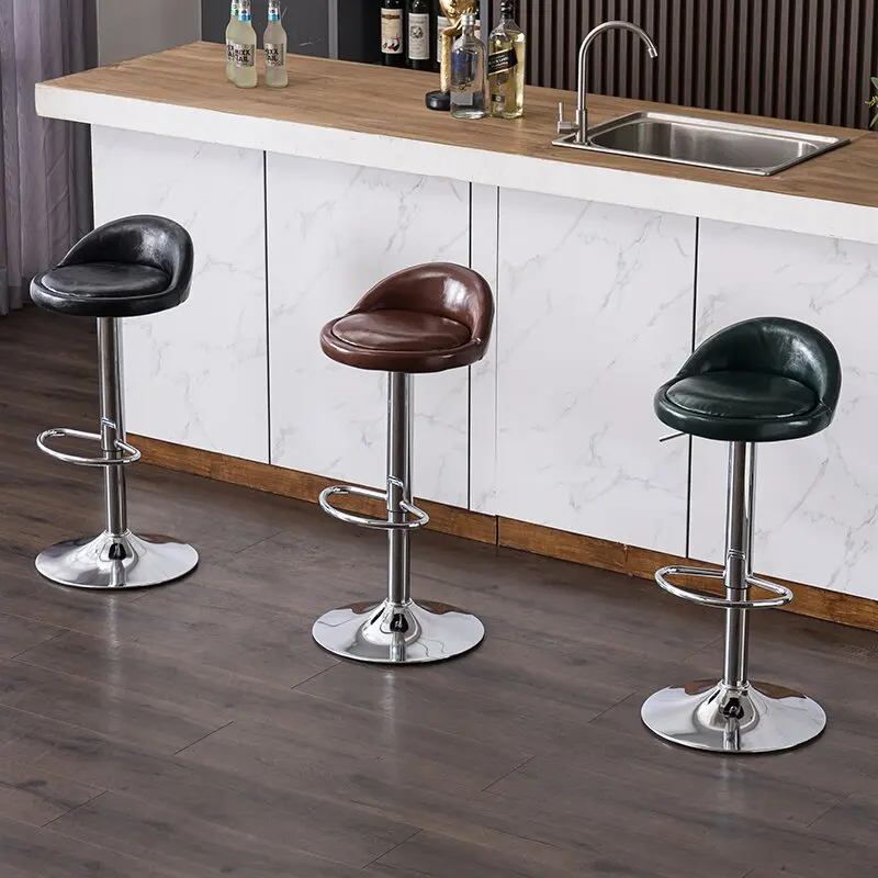 

Bar Chair Lift Rotating Bar Chair Home Modern Simple Backrest Chair Beauty Manicure Round Stool High Stool