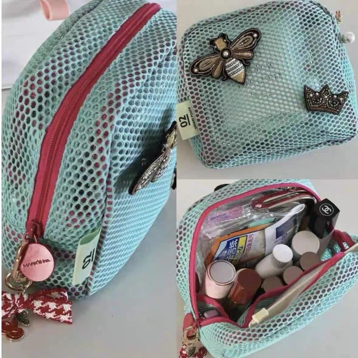 

Korean color gauze makeup bag ultra-light mesh sundry storage bag Multi-purpose storage bag large capacity