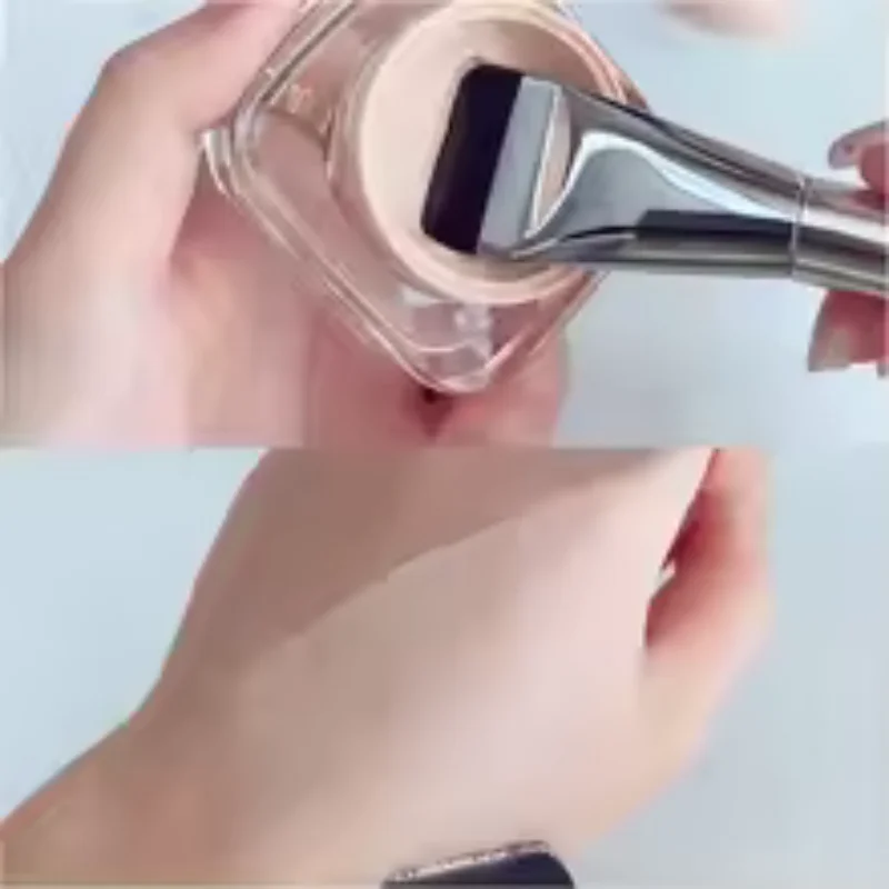 Venta al por mayor, cepillo ultrafino de cabeza plana, cepillo para máscara sin rastro, cabezal plano, base, base mixta, brochas de maquillaje en crema