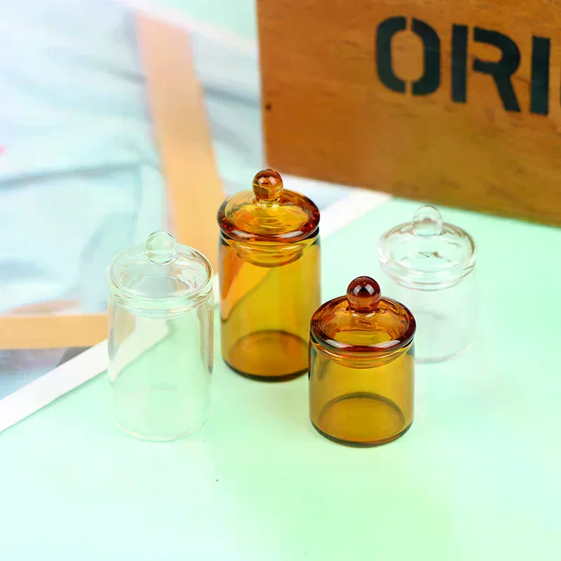 1:12 Puppenhaus Mini-Glas-Bonbonglas Kaffeebohnen-Aufbewahrungsflasche Küchendekoration Spielzeug für Kinder Kreatives Spielen