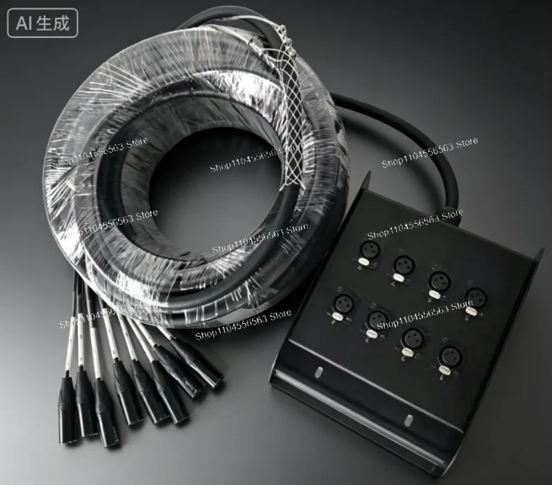 8-40 Channel Snake Cable Stage Box, Multicore Audio Power Cable with Male/Female XLR, Medusa Roll for Studio Live