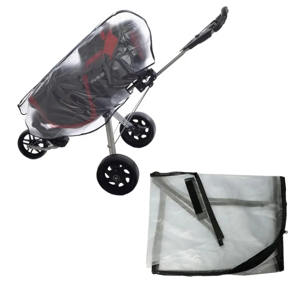 

Dustproof Golf Bag Pouch Rain Hood Cover Lightweight PVC Zipper Protective Accessories for Golf Cart Bag