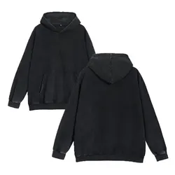 Men Women's Washed Retro Hooded Sweatshirt Solid Color 100% Cotton Casual Gothic Harajuku Style Pullover Street Hip Hop Clothing