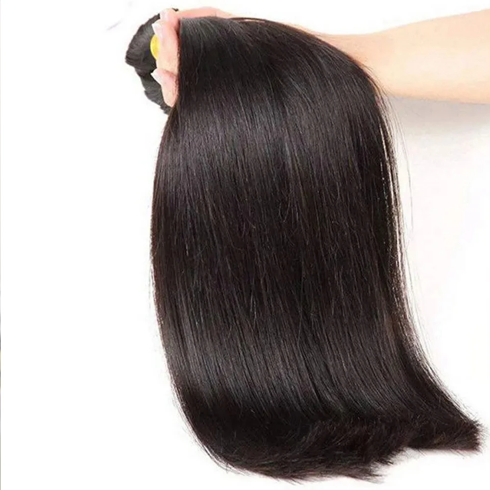 Rambut manusia lurus kepang Bair Remy rambut manusia jumlah besar untuk mengepang 100% belum diproses ekstensi rambut manusia mentah ditarik ganda