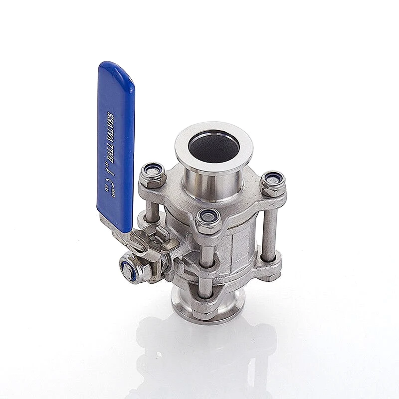 KF16 KF25 KF40 KF50 SUS304 Stainless Steel KF High Vacuum Ball Valve Quick Installation Flange Three Piece Manual Ball Valve