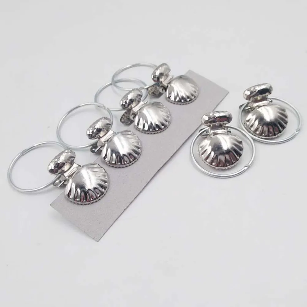 8Pcs Curtain Clips Stainless Steel Shell Window Rings Strong Grip Drapery Hooks for Curtains Rods Silver Sliver Hooks