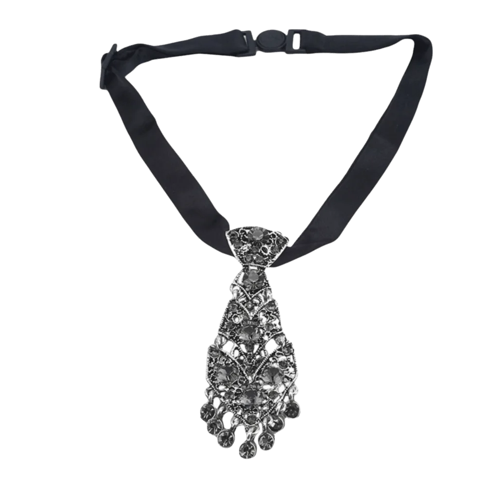 

Adjustable Rhinestone Necktie Luxury Tassel Formal Business Ties Suit Accessories Gentleman Style Crystal Necktie