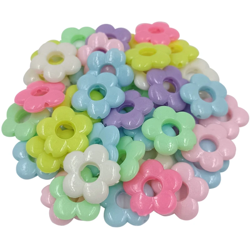 10pcs Acrylic Solid Color Flower Bead DIY Jewelry Accessories   Hollow Out Starfish Candy Color Bracelet Craft Earring Supplier