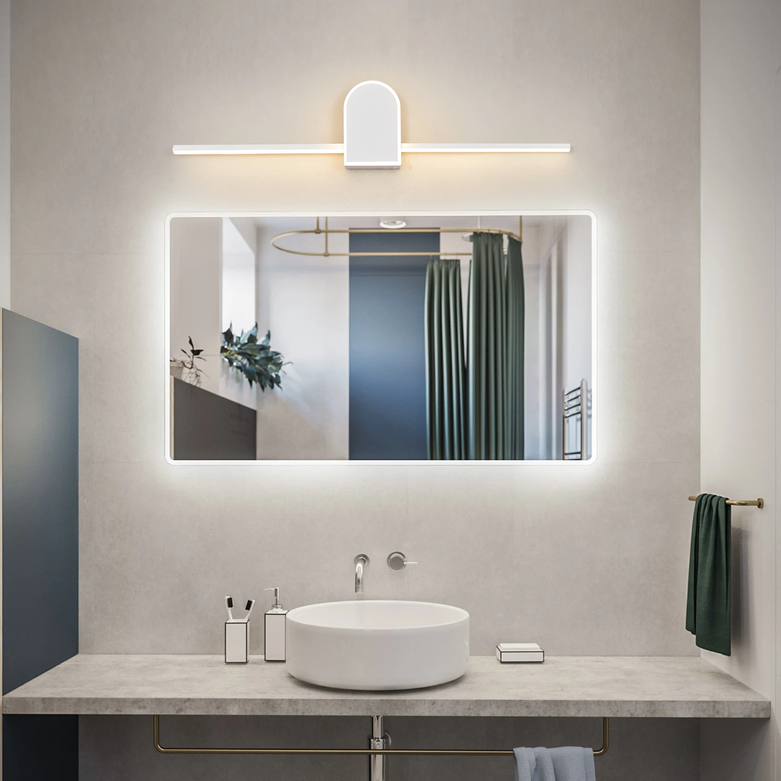 70/90/110cm Nordic Led Mirror Bathroom Light Modern Indoor wall lamps Black/White Wall Sconce Light Fixture Bathroom Mirror Lamp