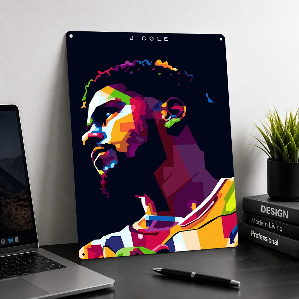 J Cole Poster Musical Wall Art Personalized Vintage Metal Sign for Music Room Studio Bedroom Home Decor Display Plaque Artwork