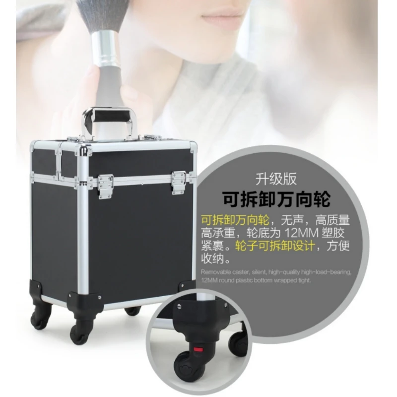 

Professional Trolley Ladies Large-Capacity Cosmetic Case Nail Tattoo Hair Trolley Storage Box Makeup With Makeup Artist Tool Box