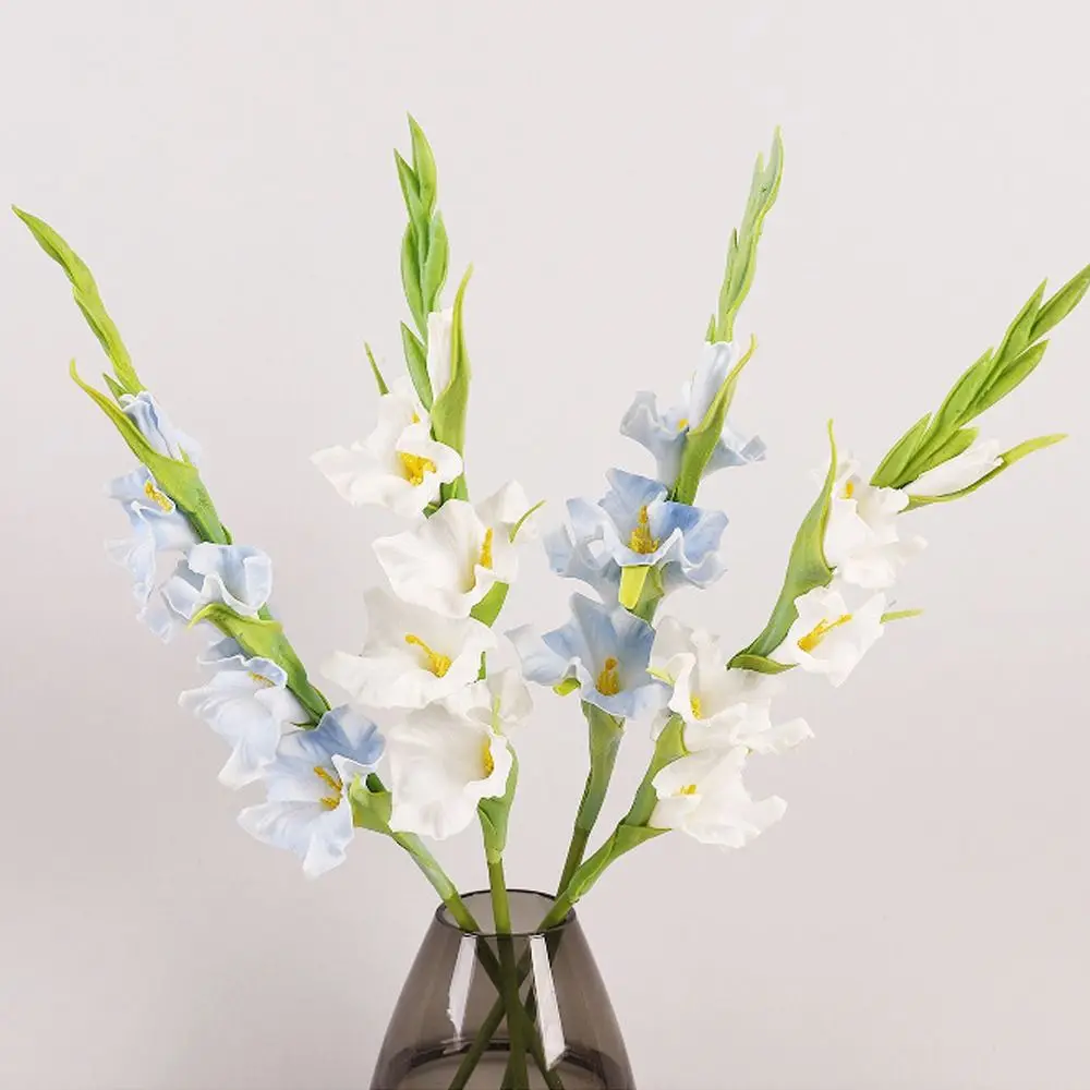 

PU Artificial Gladiolus Branches Real Touch Floral Art Simulation Gladiolus Flower Handmade Fake Flowers Home Office Decor